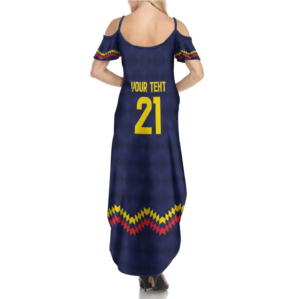 Ecuado Andean Condor Football Custom Summer Maxi Dress Tricolors Motif