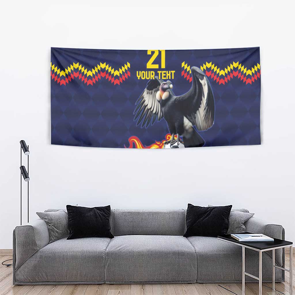 Ecuado Andean Condor Football Custom Tapestry Tricolors Motif