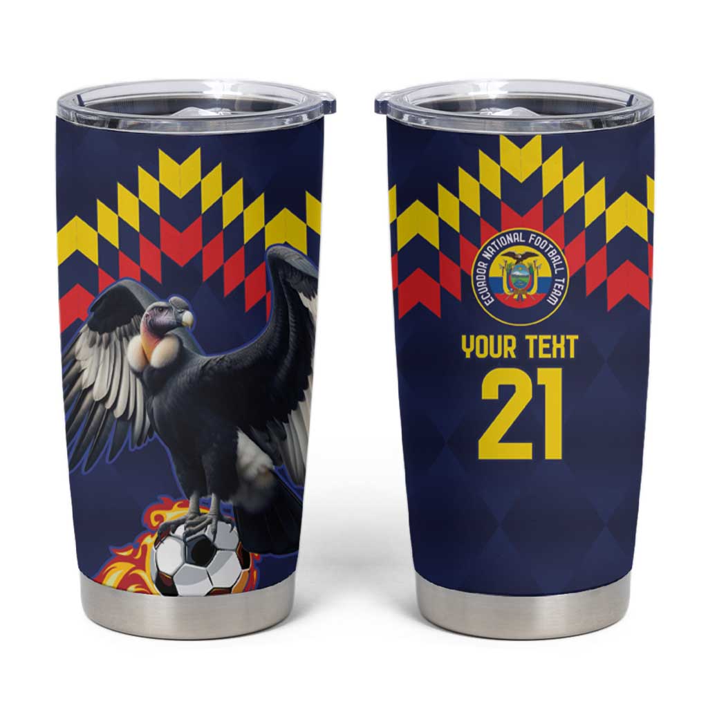 Ecuado Andean Condor Football Custom Tumbler Cup Tricolors Motif