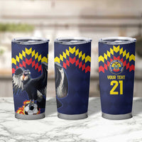 Ecuado Andean Condor Football Custom Tumbler Cup Tricolors Motif
