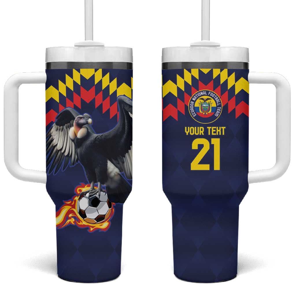 Ecuado Andean Condor Football Custom Tumbler With Handle Tricolors Motif