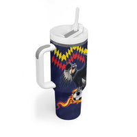 Ecuado Andean Condor Football Custom Tumbler With Handle Tricolors Motif