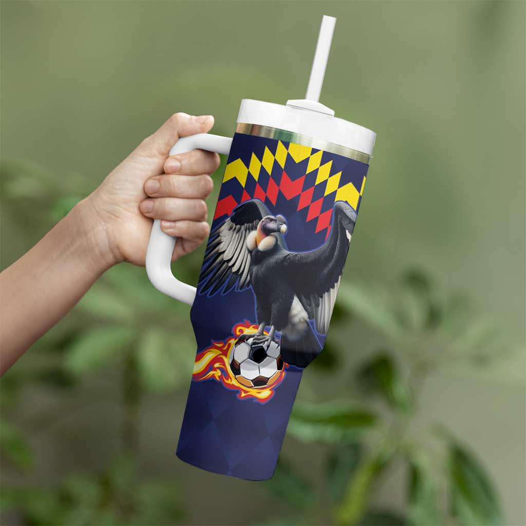 Ecuado Andean Condor Football Custom Tumbler With Handle Tricolors Motif