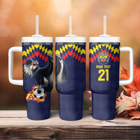 Ecuado Andean Condor Football Custom Tumbler With Handle Tricolors Motif