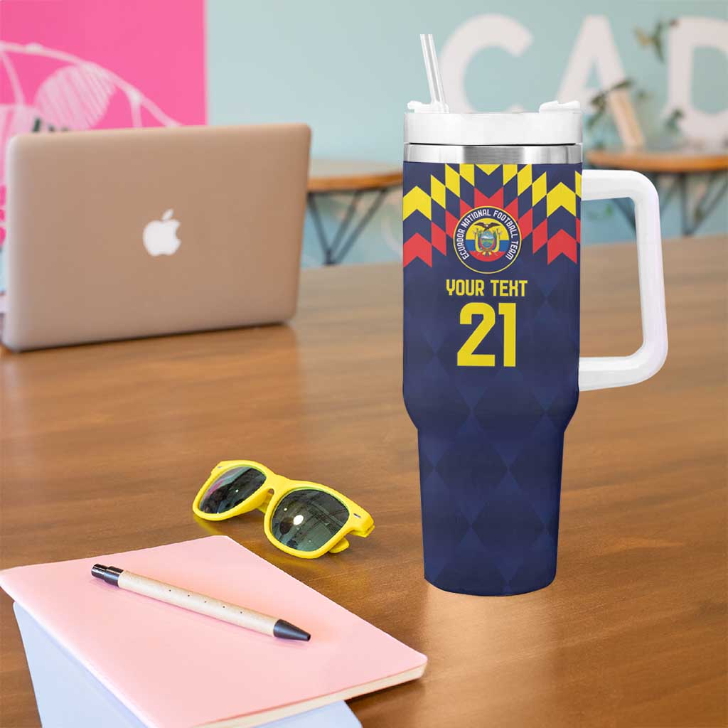 Ecuado Andean Condor Football Custom Tumbler With Handle Tricolors Motif
