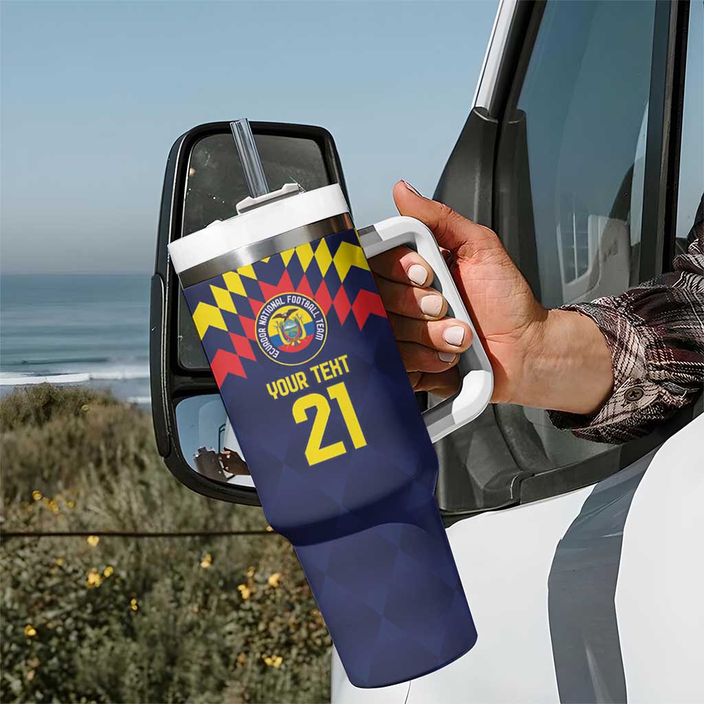 Ecuado Andean Condor Football Custom Tumbler With Handle Tricolors Motif