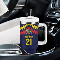 Ecuado Andean Condor Football Custom Tumbler With Handle Tricolors Motif