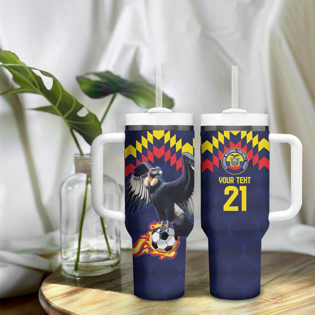 Ecuado Andean Condor Football Custom Tumbler With Handle Tricolors Motif