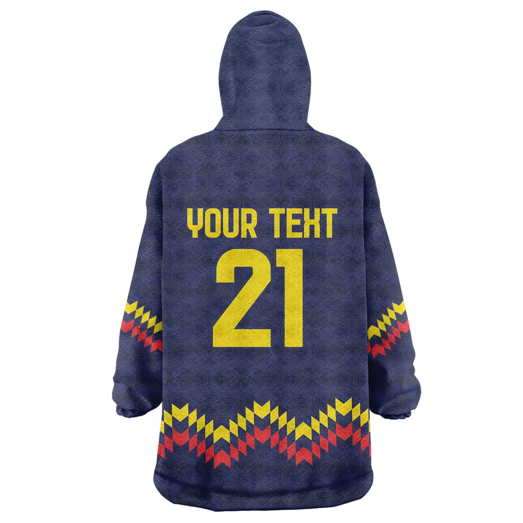 Ecuado Andean Condor Football Custom Wearable Blanket Hoodie Tricolors Motif