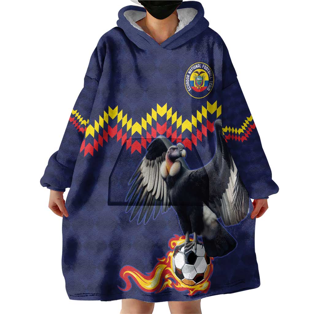 Ecuado Andean Condor Football Custom Wearable Blanket Hoodie Tricolors Motif