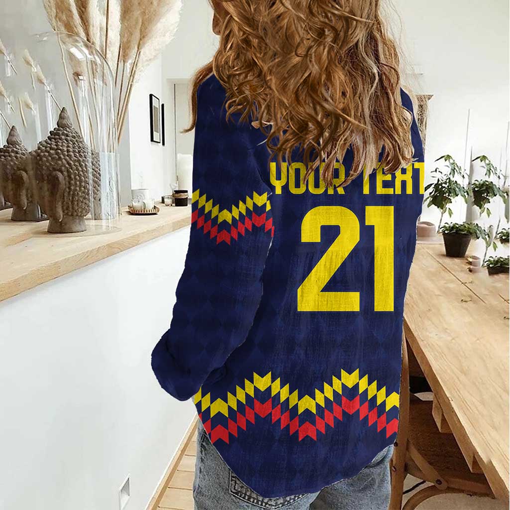 Ecuado Andean Condor Football Custom Women Casual Shirt Tricolors Motif