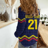 Ecuado Andean Condor Football Custom Women Casual Shirt Tricolors Motif