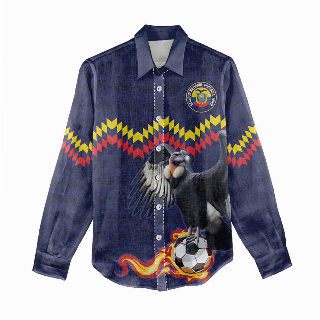 Ecuado Andean Condor Football Custom Women Casual Shirt Tricolors Motif