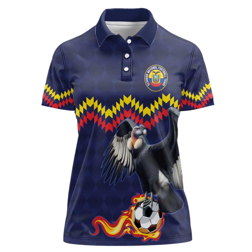 Ecuado Andean Condor Football Custom Women Polo Shirt Tricolors Motif