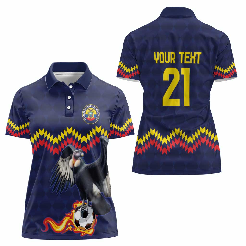 Ecuado Andean Condor Football Custom Women Polo Shirt Tricolors Motif