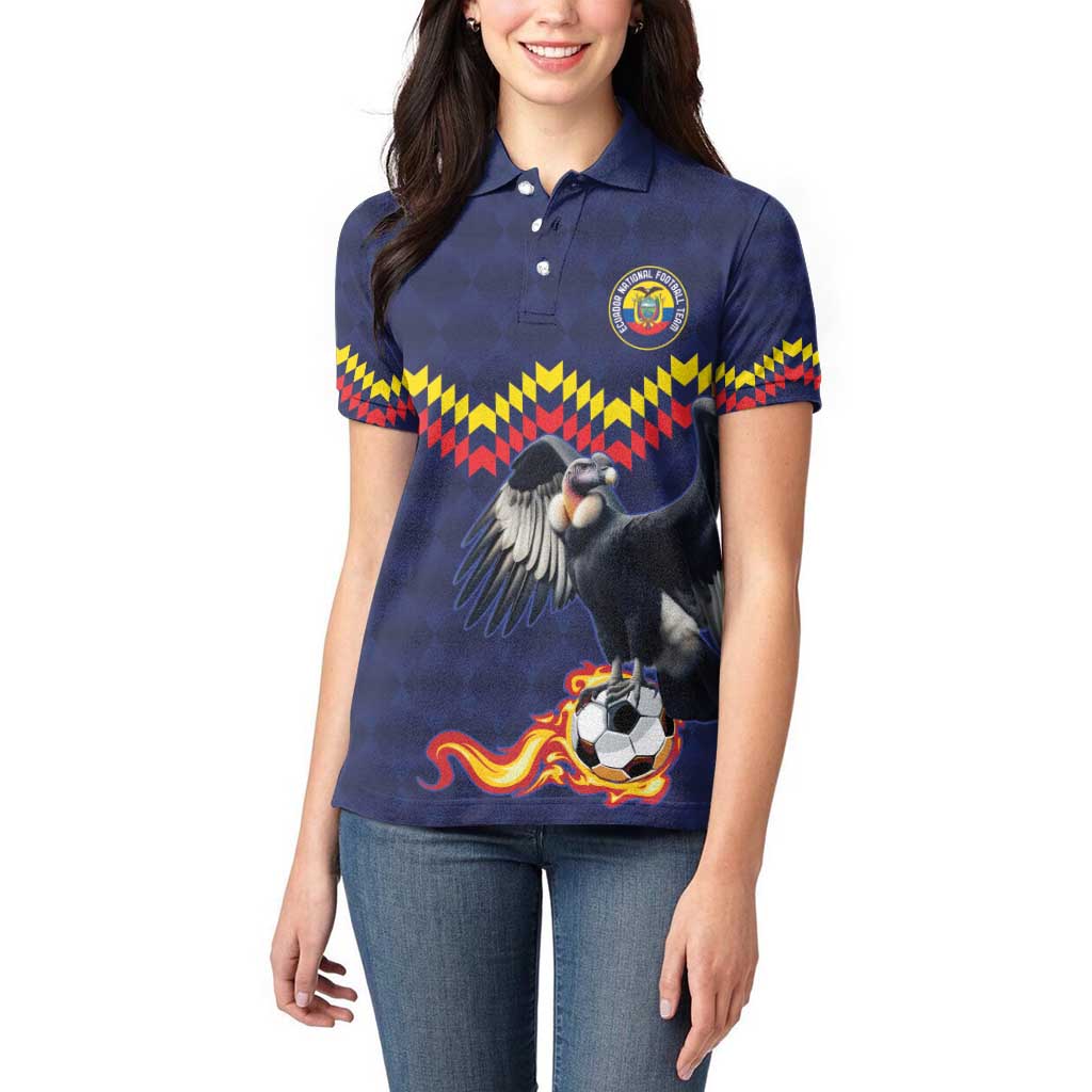 Ecuado Andean Condor Football Custom Women Polo Shirt Tricolors Motif