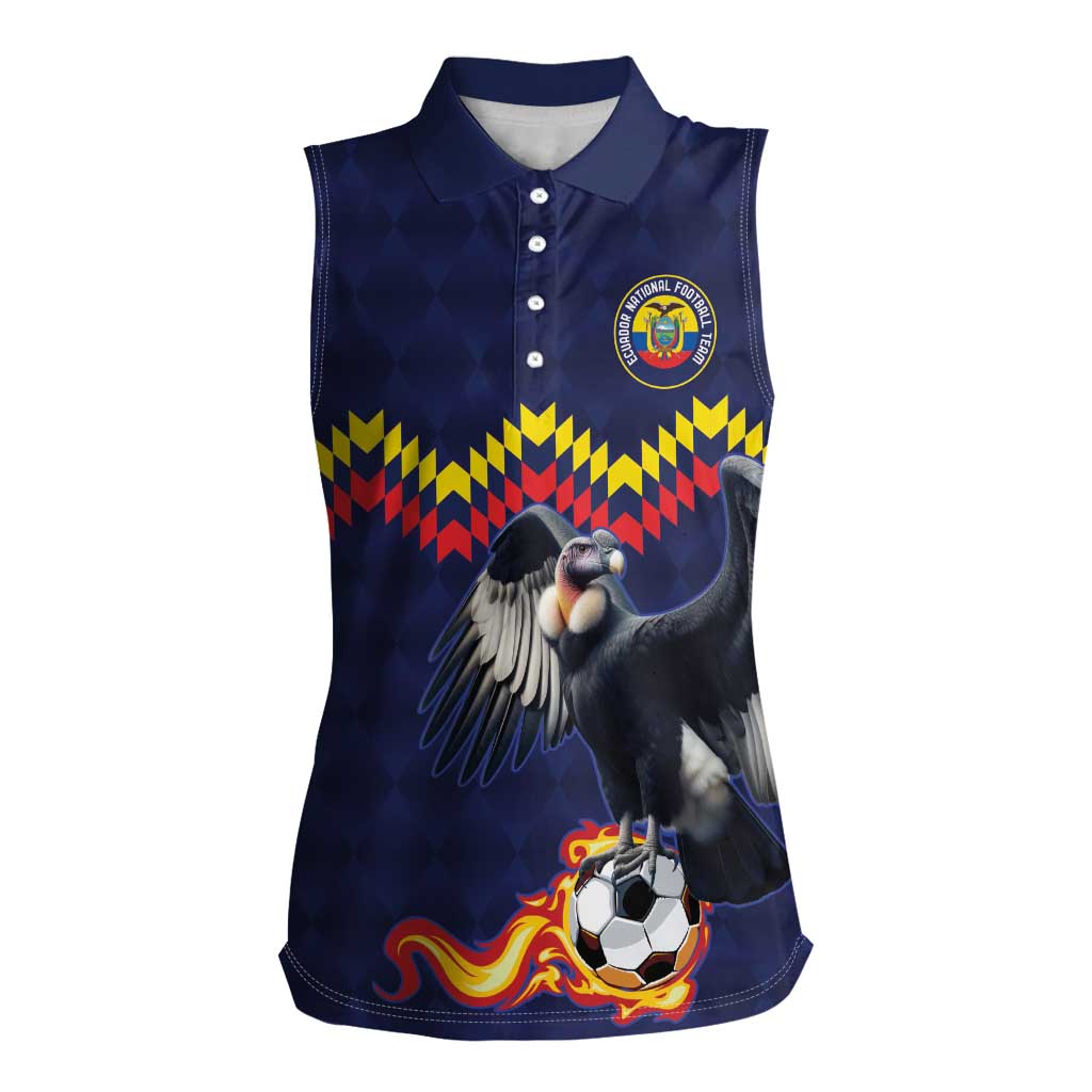 Ecuado Andean Condor Football Custom Women Sleeveless Polo Shirt Tricolors Motif