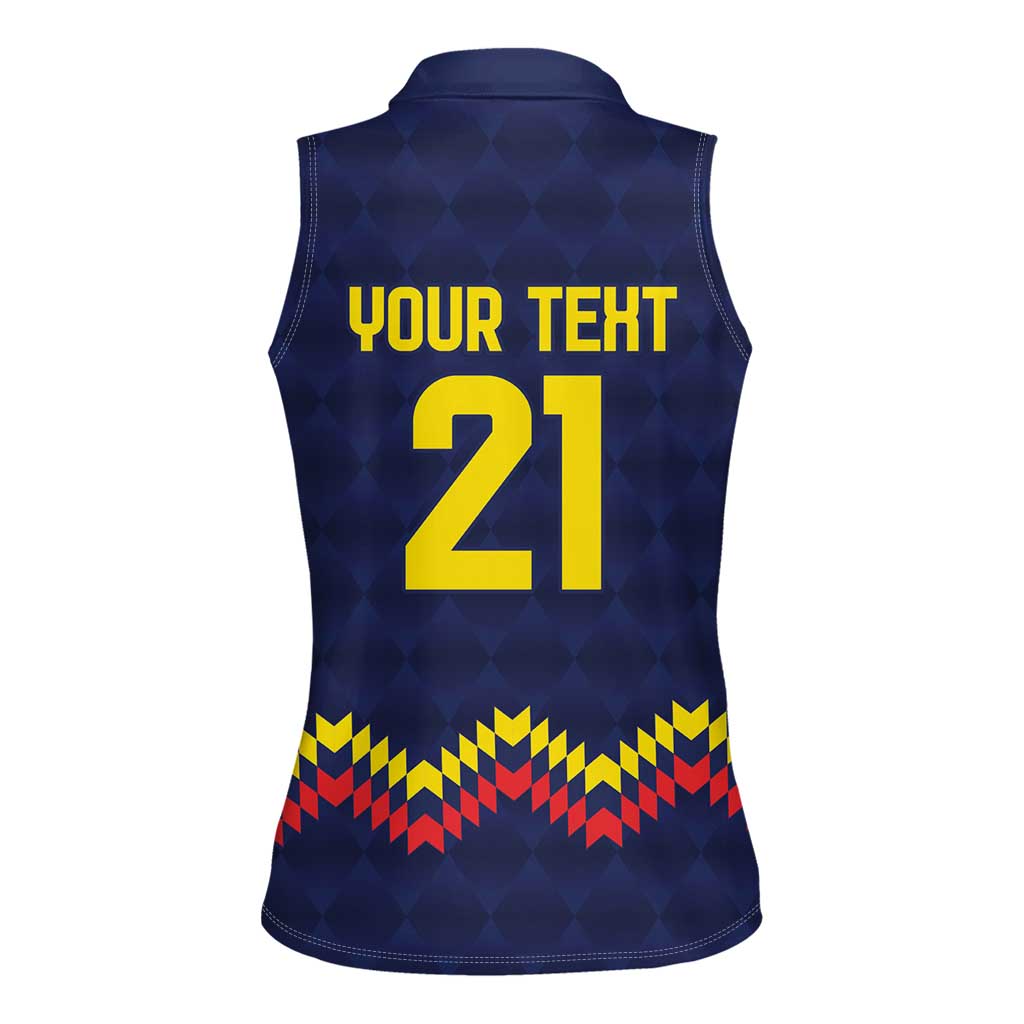 Ecuado Andean Condor Football Custom Women Sleeveless Polo Shirt Tricolors Motif