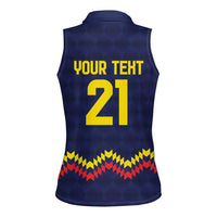 Ecuado Andean Condor Football Custom Women Sleeveless Polo Shirt Tricolors Motif