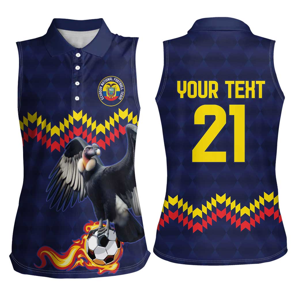 Ecuado Andean Condor Football Custom Women Sleeveless Polo Shirt Tricolors Motif