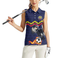 Ecuado Andean Condor Football Custom Women Sleeveless Polo Shirt Tricolors Motif