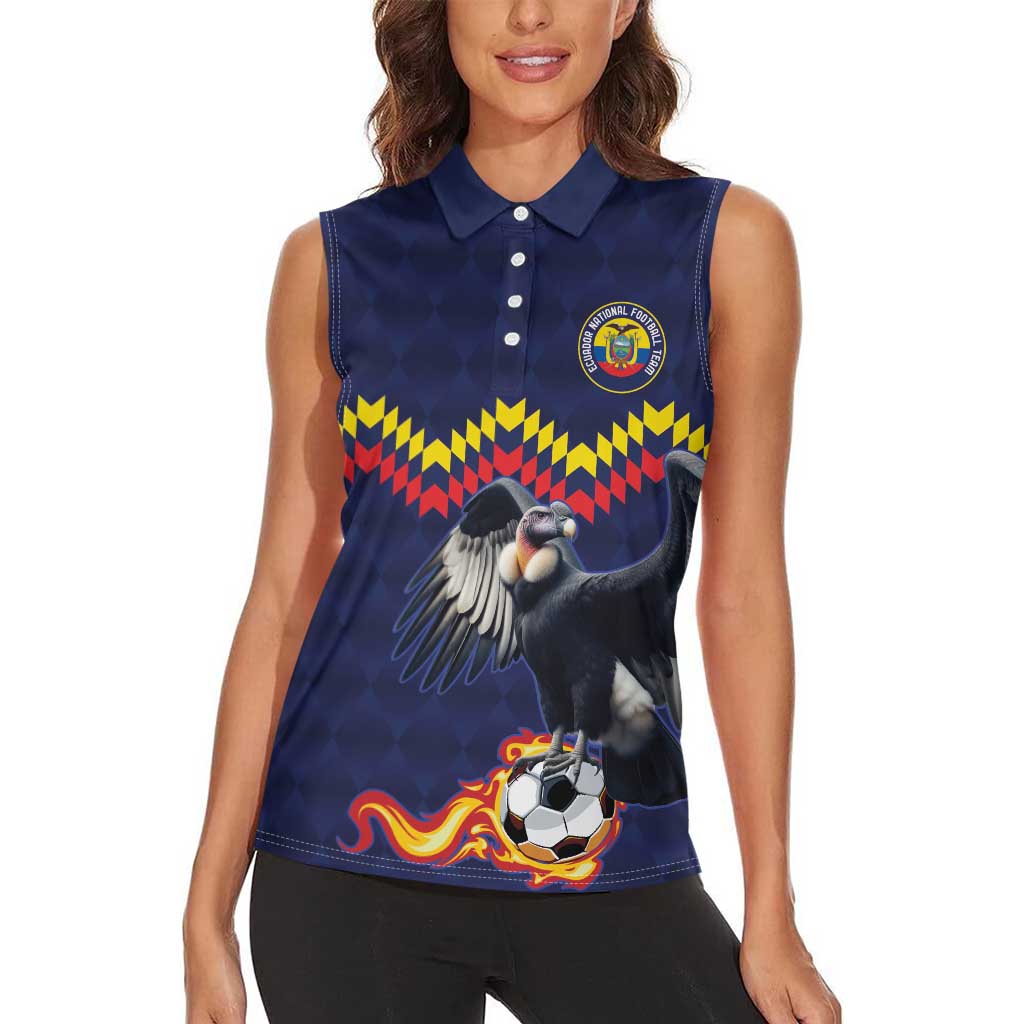 Ecuado Andean Condor Football Custom Women Sleeveless Polo Shirt Tricolors Motif