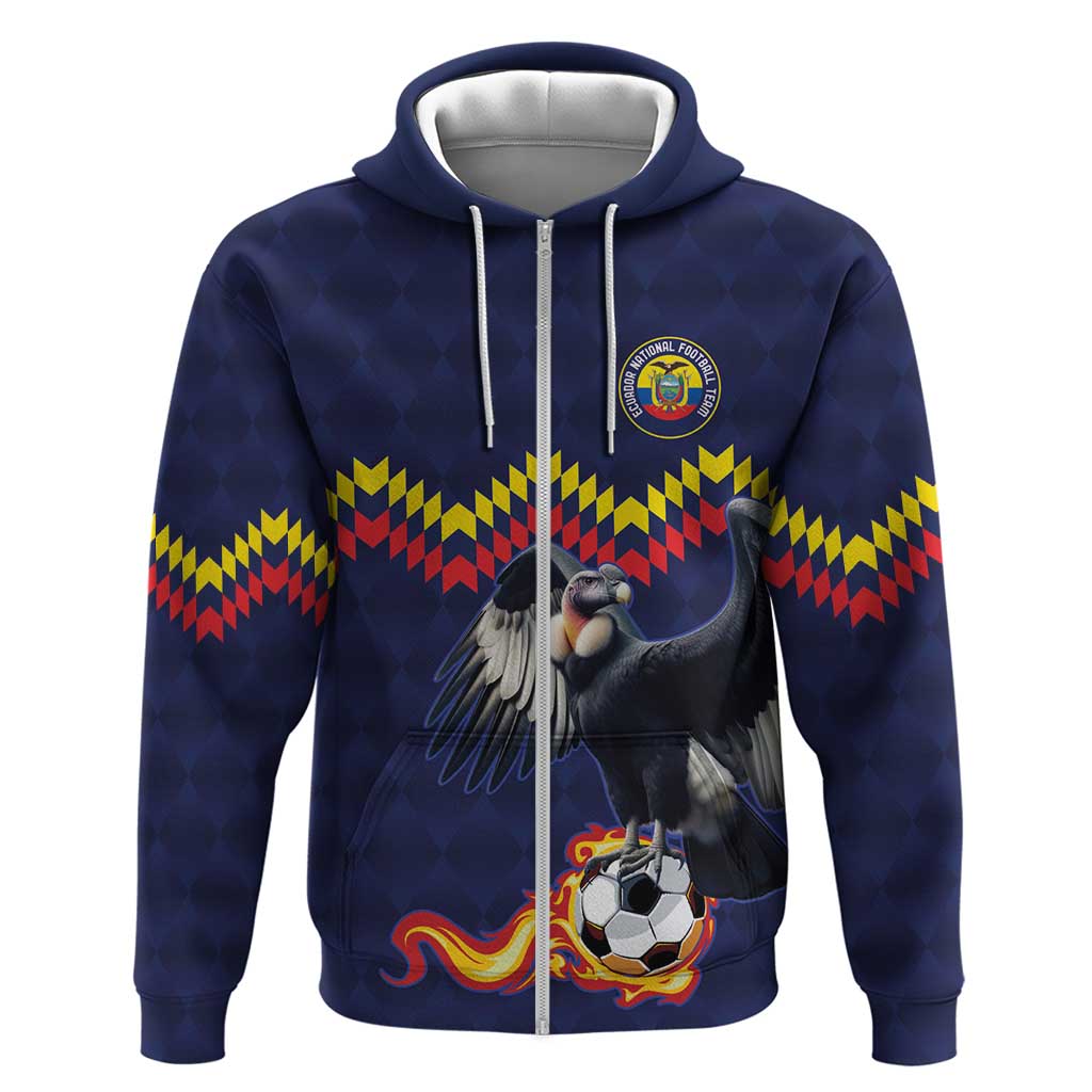 Ecuado Andean Condor Football Custom Zip Hoodie Tricolors Motif