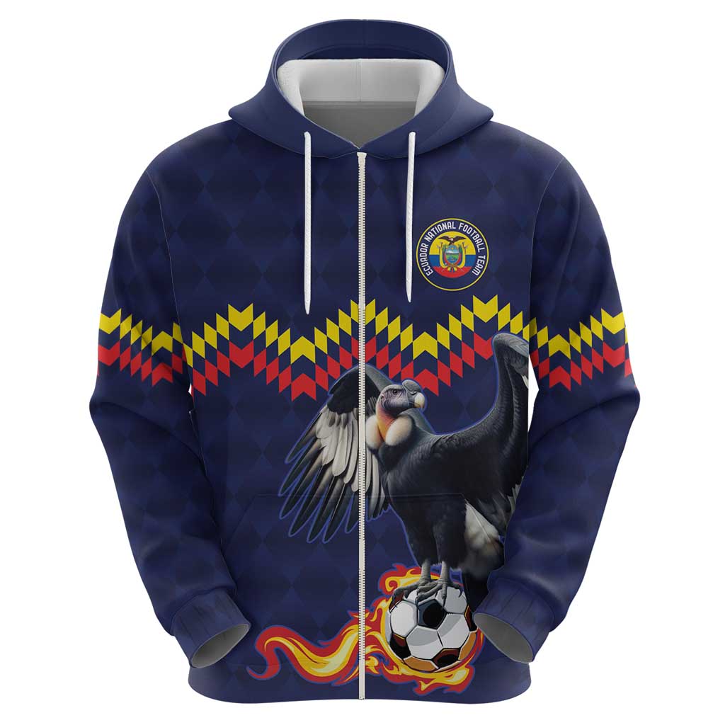 Ecuado Andean Condor Football Custom Zip Hoodie Tricolors Motif