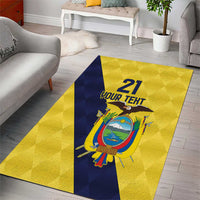 Ecuador La Tricolor Custom Area Rug Gold and Navy Blue Motif