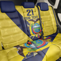 Ecuador La Tricolor Custom Back Car Seat Cover Gold and Navy Blue Motif