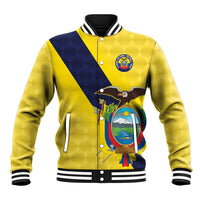 Ecuador La Tricolor Custom Baseball Jacket Gold and Navy Blue Motif
