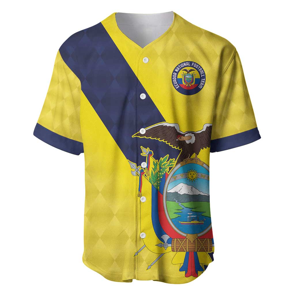 Ecuador La Tricolor Custom Baseball Jersey Gold and Navy Blue Motif