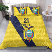Ecuador La Tricolor Custom Bedding Set Gold and Navy Blue Motif