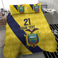 Ecuador La Tricolor Custom Bedding Set Gold and Navy Blue Motif