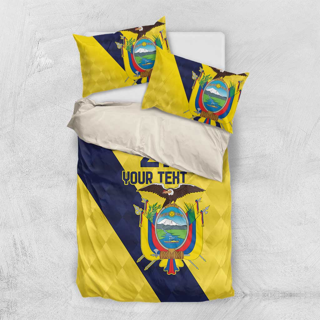 Ecuador La Tricolor Custom Bedding Set Gold and Navy Blue Motif