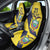 Ecuador La Tricolor Custom Car Seat Cover Gold and Navy Blue Motif