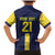 Ecuador La Tricolor Custom Family Matching Mermaid Dress and Hawaiian Shirt Gold and Navy Blue Motif