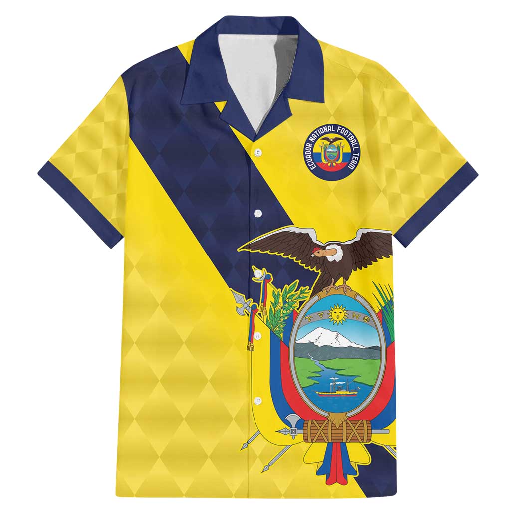 Ecuador La Tricolor Custom Family Matching Mermaid Dress and Hawaiian Shirt Gold and Navy Blue Motif