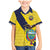 Ecuador La Tricolor Custom Family Matching Mermaid Dress and Hawaiian Shirt Gold and Navy Blue Motif