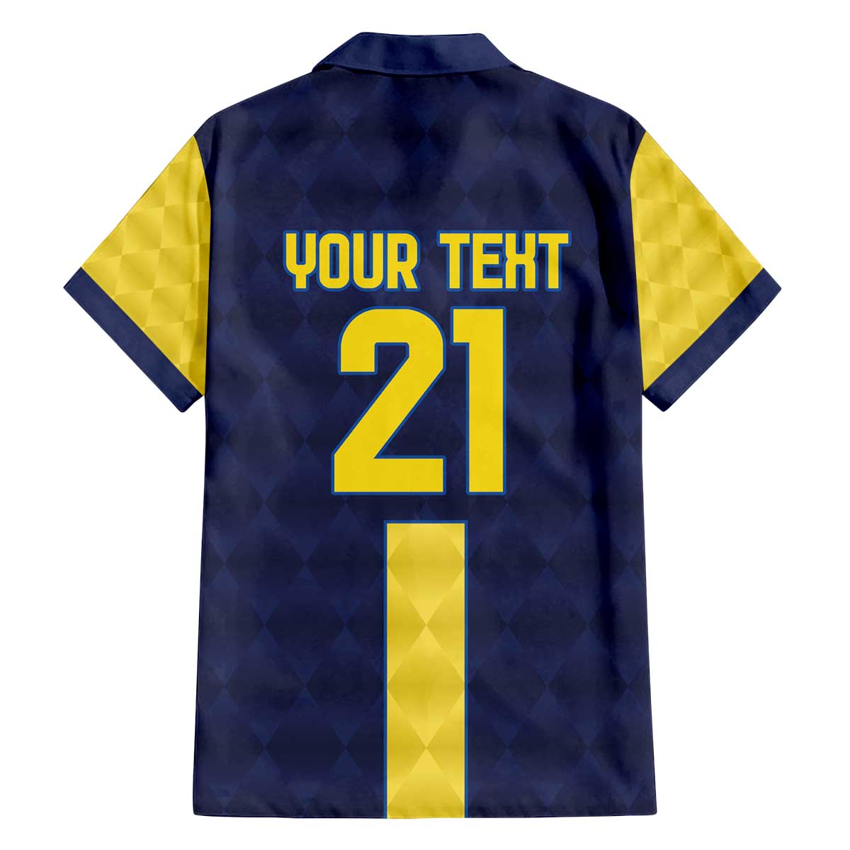 Ecuador La Tricolor Custom Family Matching Off The Shoulder Long Sleeve Dress and Hawaiian Shirt Gold and Navy Blue Motif