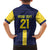 Ecuador La Tricolor Custom Family Matching Puletasi and Hawaiian Shirt Gold and Navy Blue Motif
