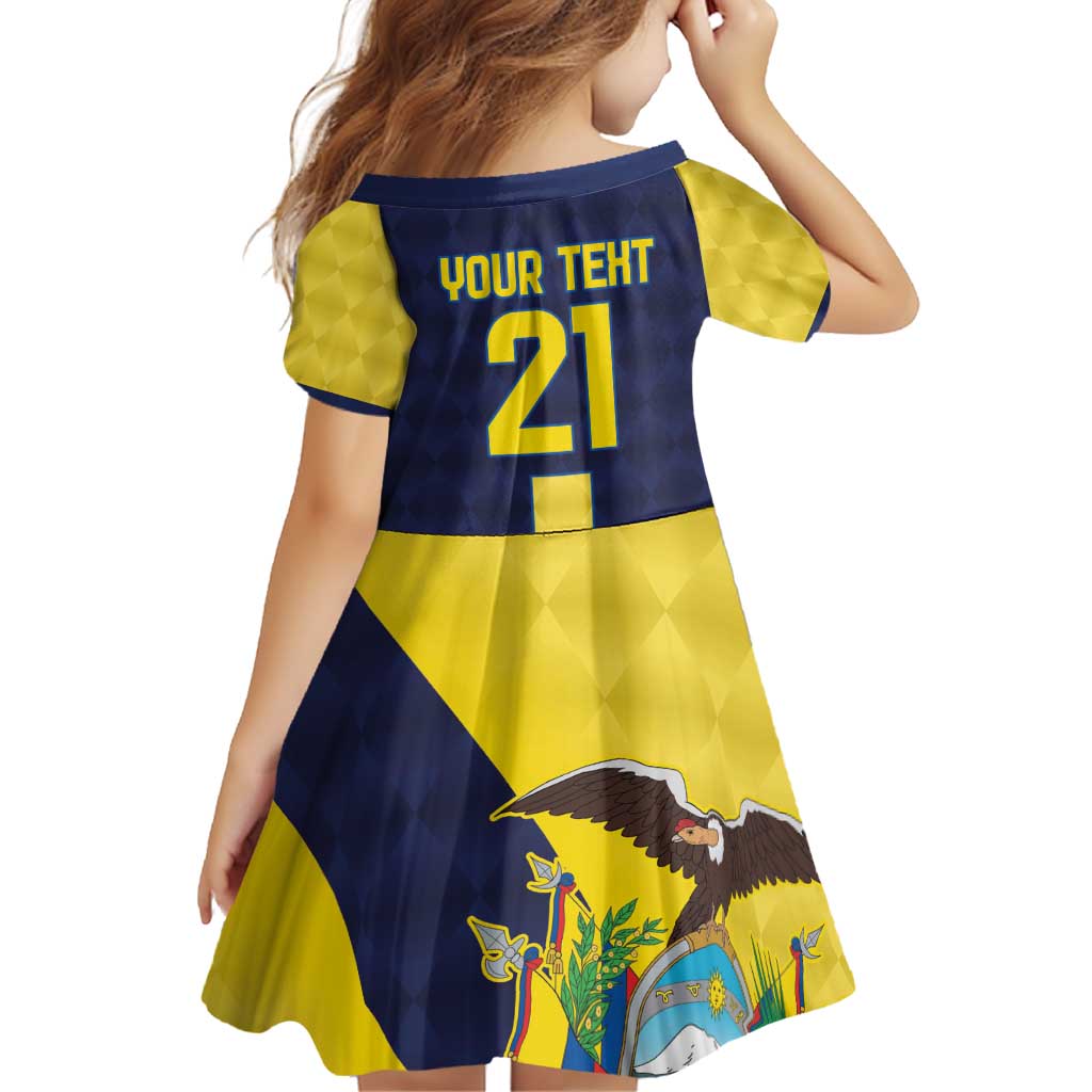 Ecuador La Tricolor Custom Family Matching Puletasi and Hawaiian Shirt Gold and Navy Blue Motif