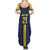 Ecuador La Tricolor Custom Family Matching Summer Maxi Dress and Hawaiian Shirt Gold and Navy Blue Motif