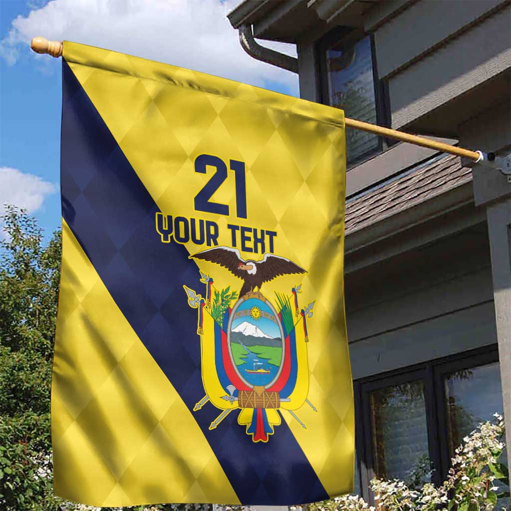 Ecuador La Tricolor Custom Garden Flag Gold and Navy Blue Motif