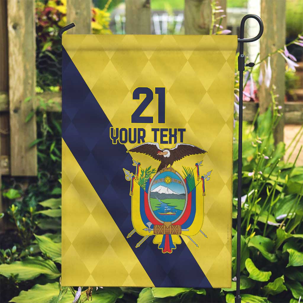 Ecuador La Tricolor Custom Garden Flag Gold and Navy Blue Motif