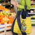 Ecuador La Tricolor Custom Grocery Bag Gold and Navy Blue Motif
