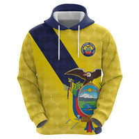 Ecuador La Tricolor Custom Hoodie Gold and Navy Blue Motif