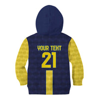 Ecuador La Tricolor Custom Kid Hoodie Gold and Navy Blue Motif