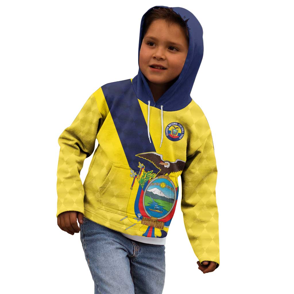 Ecuador La Tricolor Custom Kid Hoodie Gold and Navy Blue Motif
