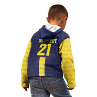 Ecuador La Tricolor Custom Kid Hoodie Gold and Navy Blue Motif